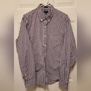 J. Crew Mens Long Sleeve Button Up Cotton Slim Fit Large